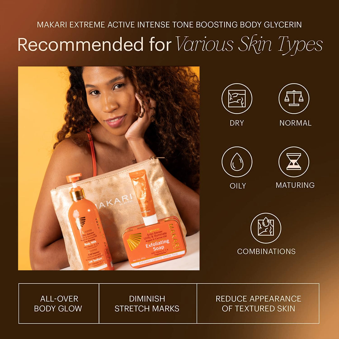 Makari Extreme Karotten & Argan Öl mit Glycerin zur Hautverschönerung 16,8oz - Feuchtigkeitscreme zu