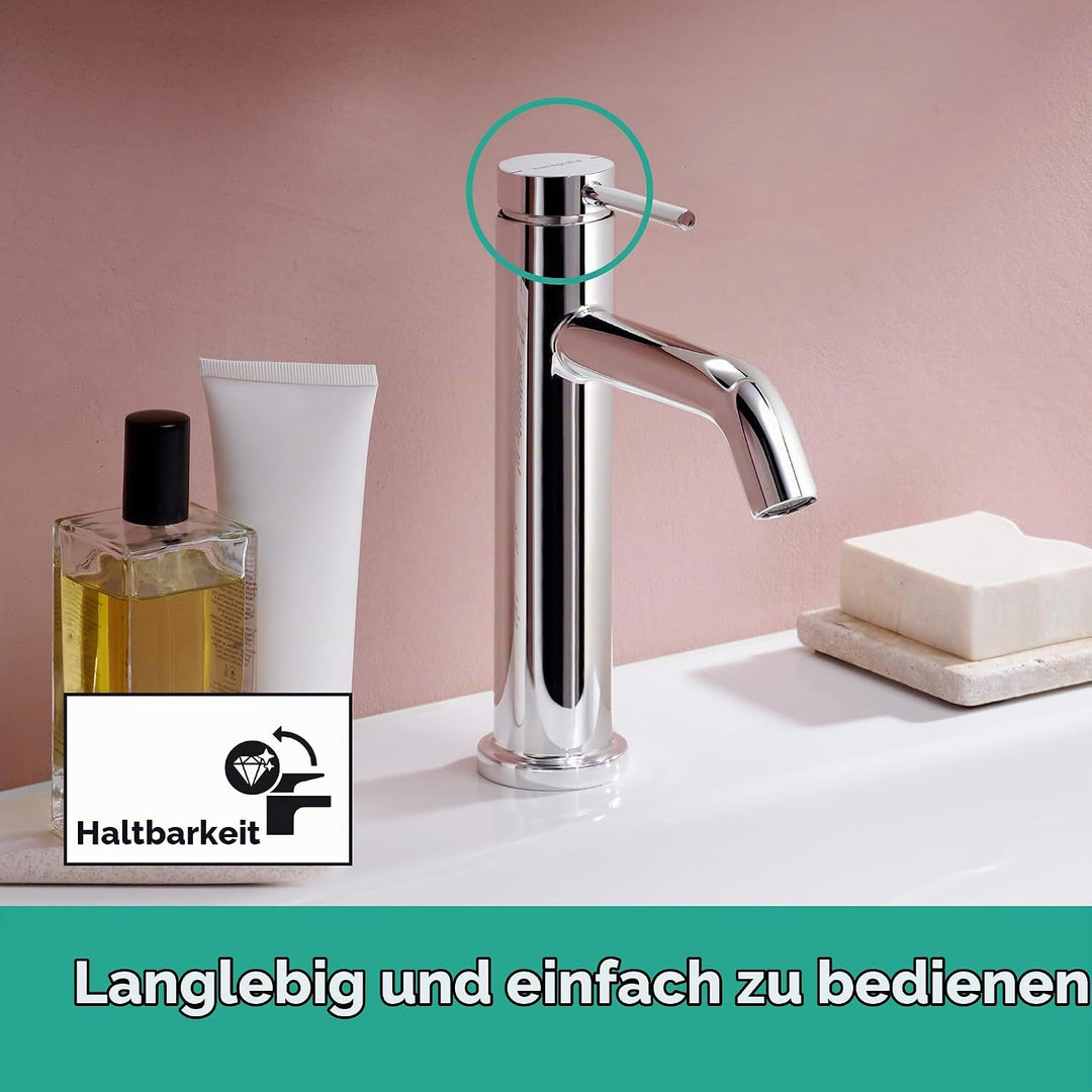 hansgrohe Tecturis S - Waschtischarmatur ohne Ablauf, Wasserhahn Bad mit Auslauf Höhe 110mm, Mischba