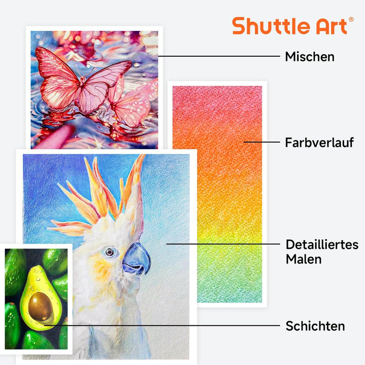 Shuttle Art 172 Buntstifte, 172 Buntstifte Set, perfekte Buntstifte für Erwachsene, Kinder und Künst