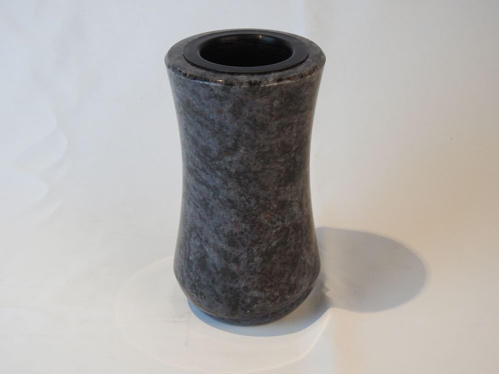 designgrab Grablampe Cerres und Grabvase Atria aus Granit Orion, Grabschmuckset