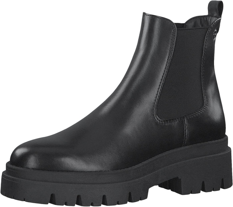 Tamaris Damen Chelsea Boot 1-25492-41 schmal 36 EU Black Leather, 36 EU Black Leather