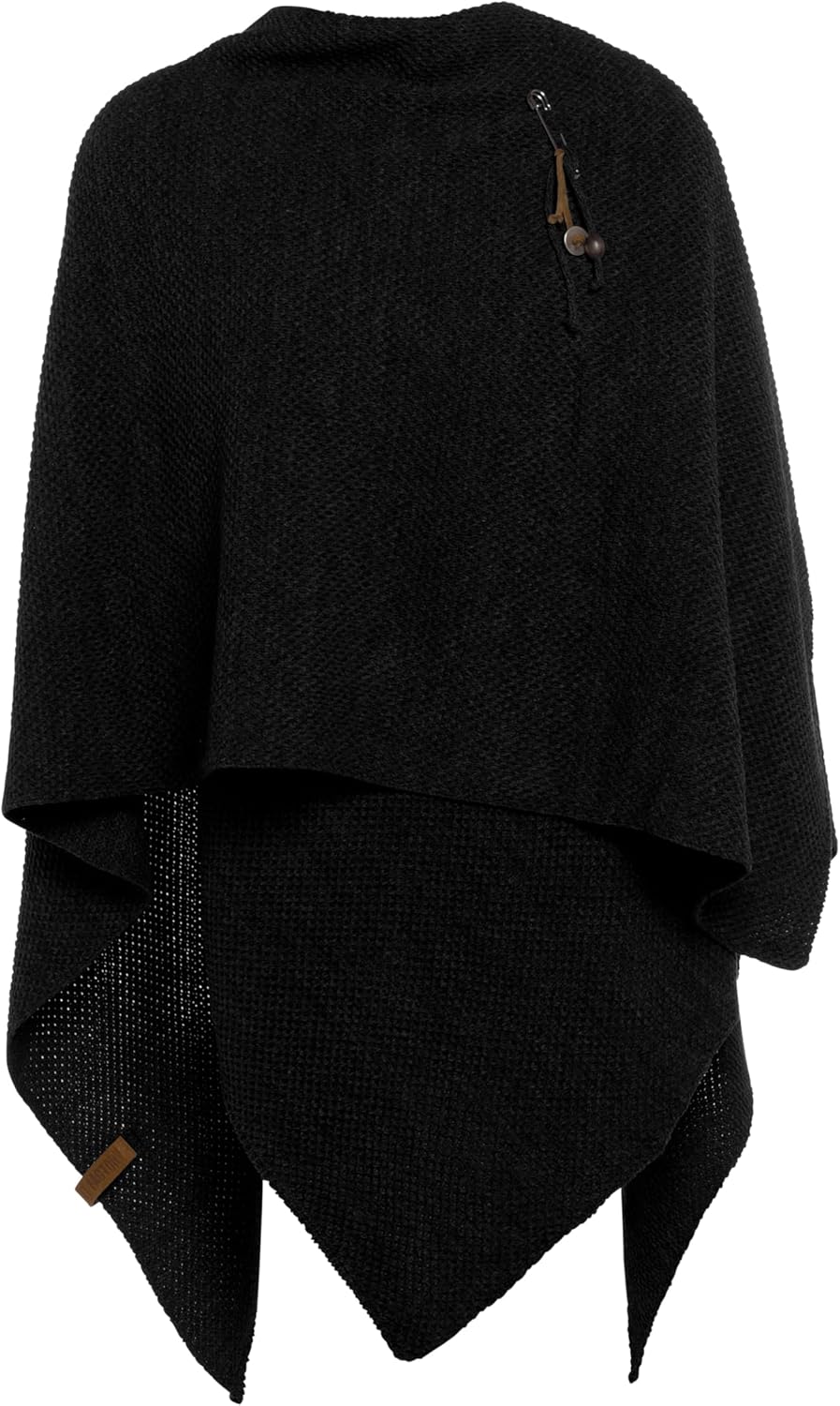 KNIT FACTORY - Jazz Poncho - Elegant Gestrickter Damen Cape - Wickelschal mit Wolle - Hochwertige Qu