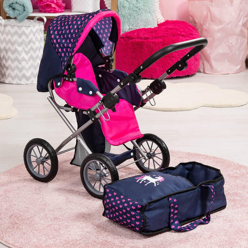 Bayer Design 13654AA City Star in modernen Einhorn Design, Kombi Puppenwagen, mit herausnehmbarer Tr