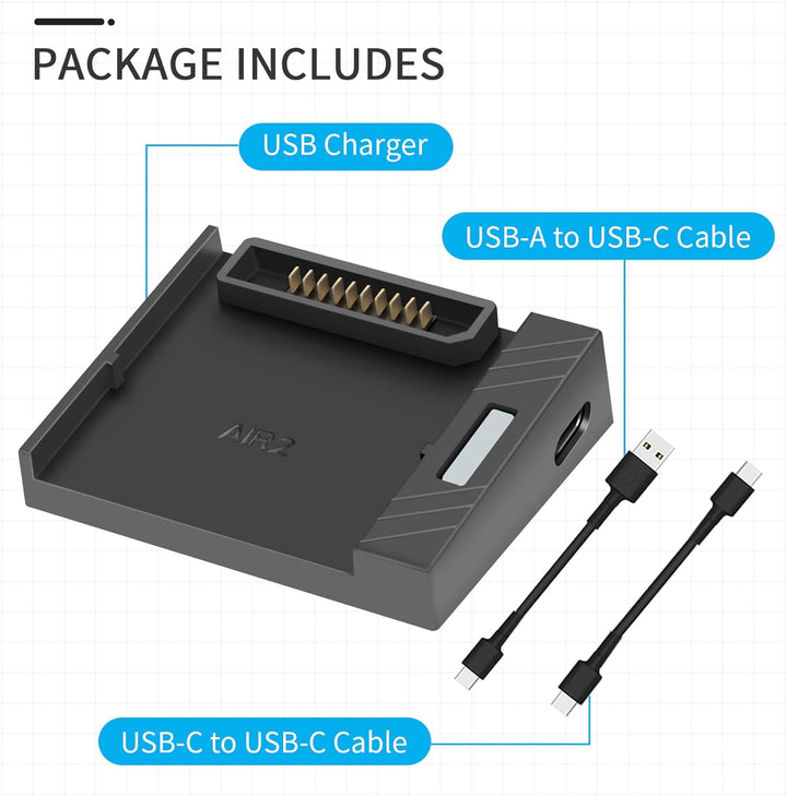 LYONGTECH USB Akku Ladegerät mit PD/QC für DJI Air 2S,Mavic Air 2 Drohne, Raqid Akkuladestation Hub