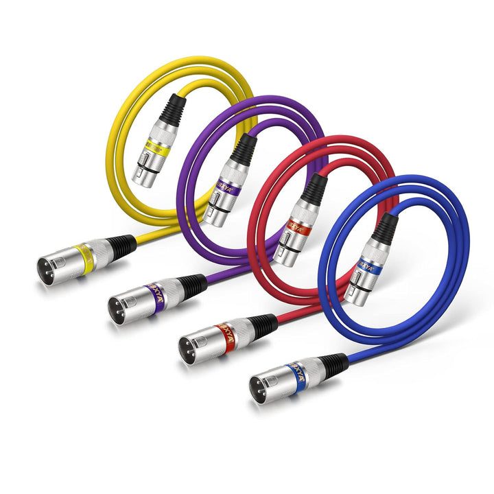 EBXYA XLR-Kabel Mikrofonkabel 1M 4 Packungen symmetrischer Stecker auf Buchse XLR-Patchkabel für PA-