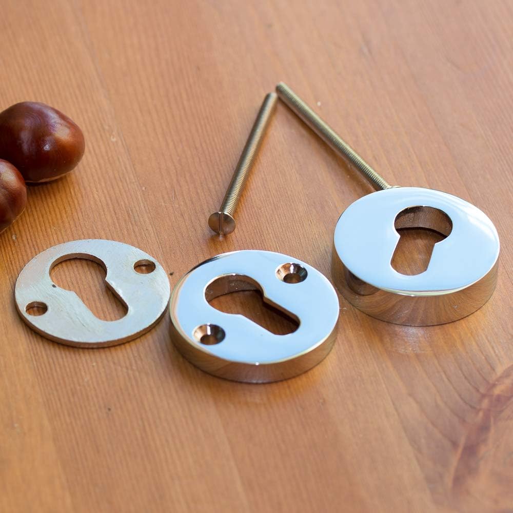 Antikas - Sicherheits-Rosette Chrom poliert, Schloss-Rosette für Profilzylinder-Schloss