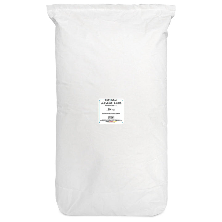 DistrEbution Sojawachs Pastillen für Kerzen 20kg - Vegan, Natürlich, Biologisch Abbaubar, 20kg