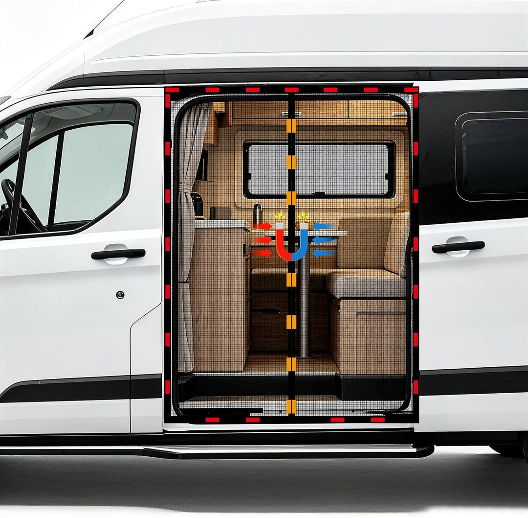 Moskitonetz Magnetisch für VW T5 T6 Schiebetür, Magnetisch Fliegengitter Auto Insektennetz Sonnensch
