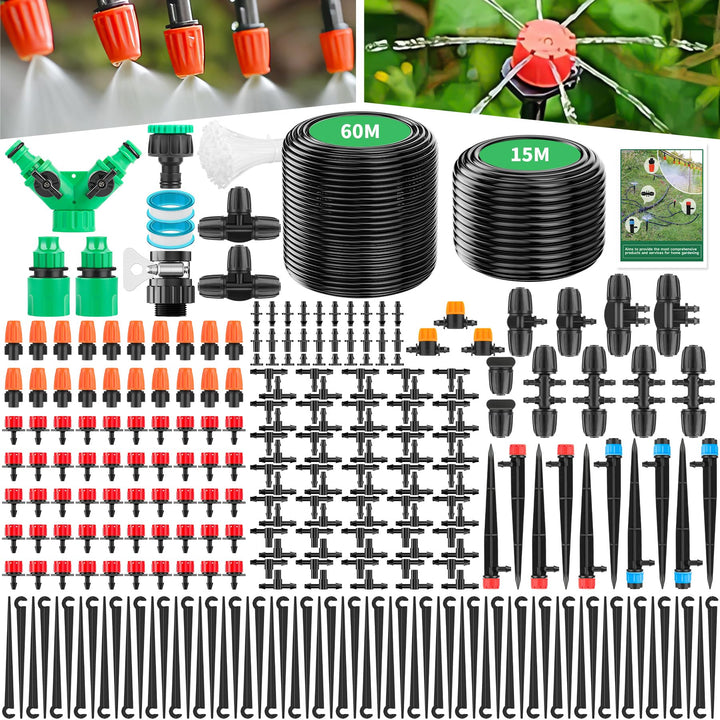 Forever Speed BewässerungsSystem 315PCS Garten Bewässerung Kit, 60M+15M Bewässerungsrohre, Tröpfchen