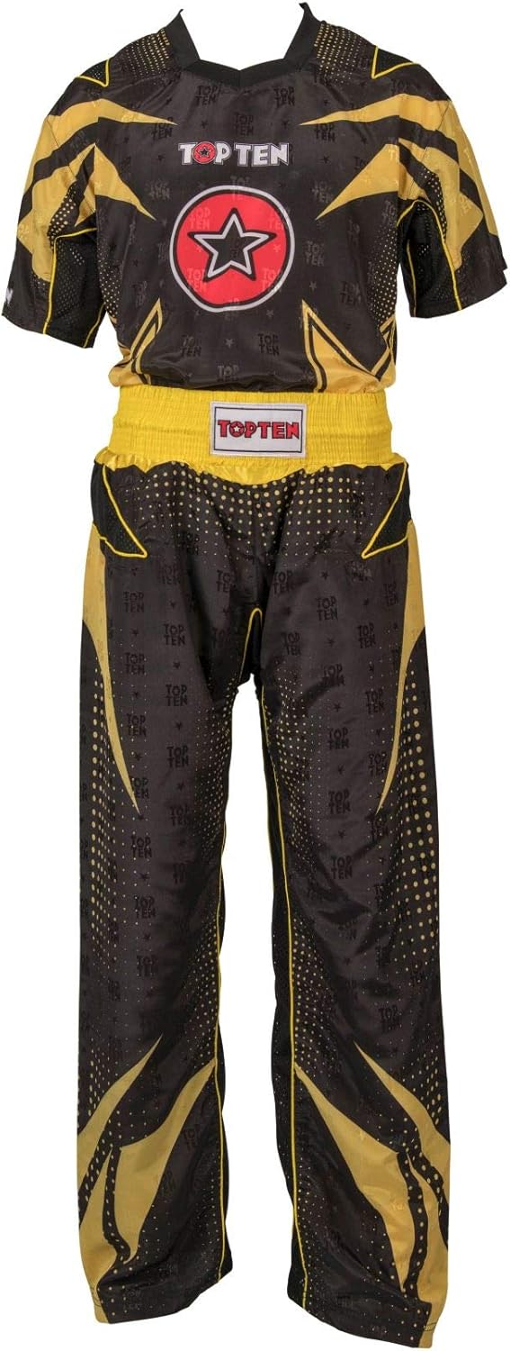 TOP TEN Kickboxuniform „Future“ Schwarz - Gelb 130, Schwarz - Gelb 130