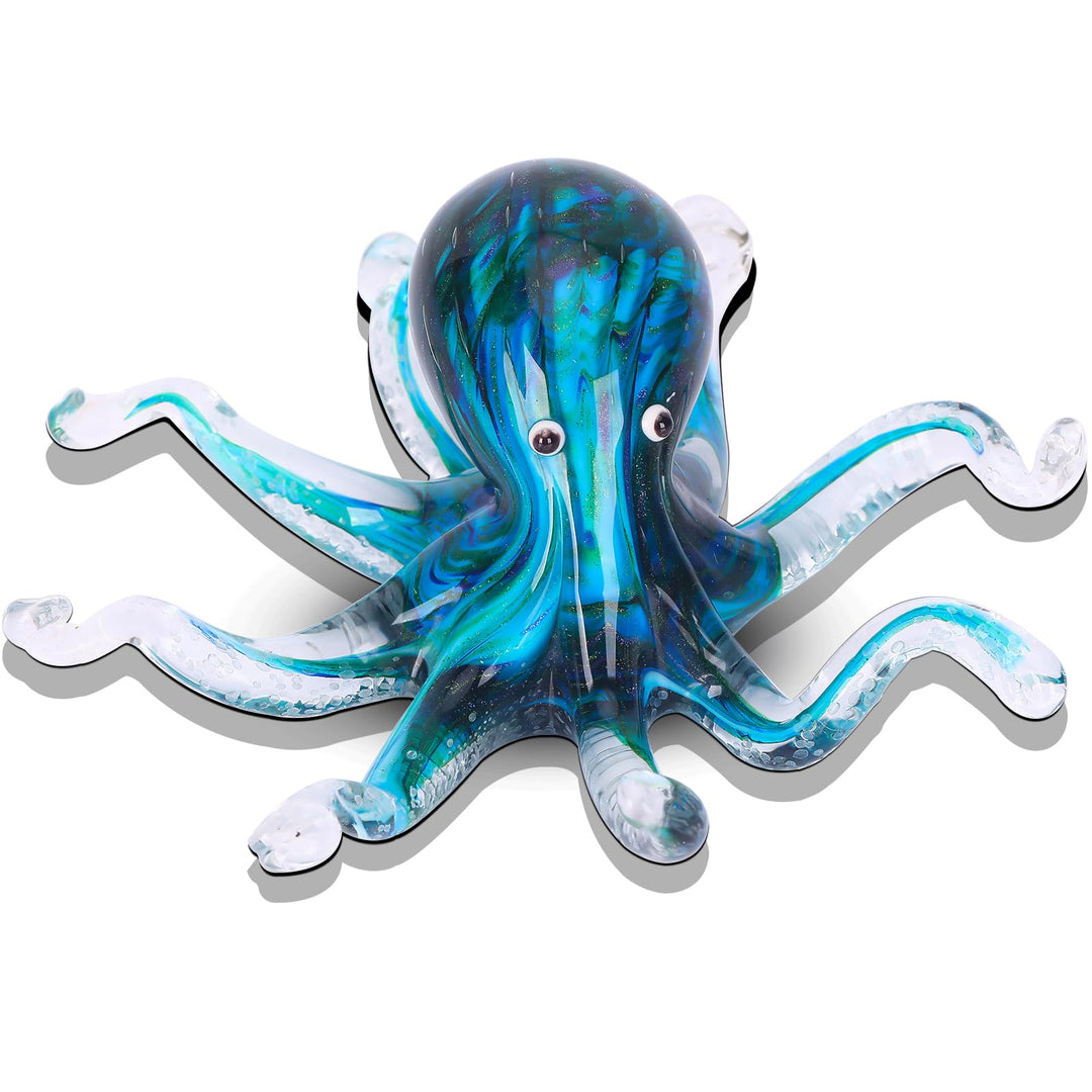 LCCCK Glas-Oktopus-Statue, Heimdekoration, mundgeblasenes Glasdekor, Ozean-Figuren, Oktopus-Skulptur