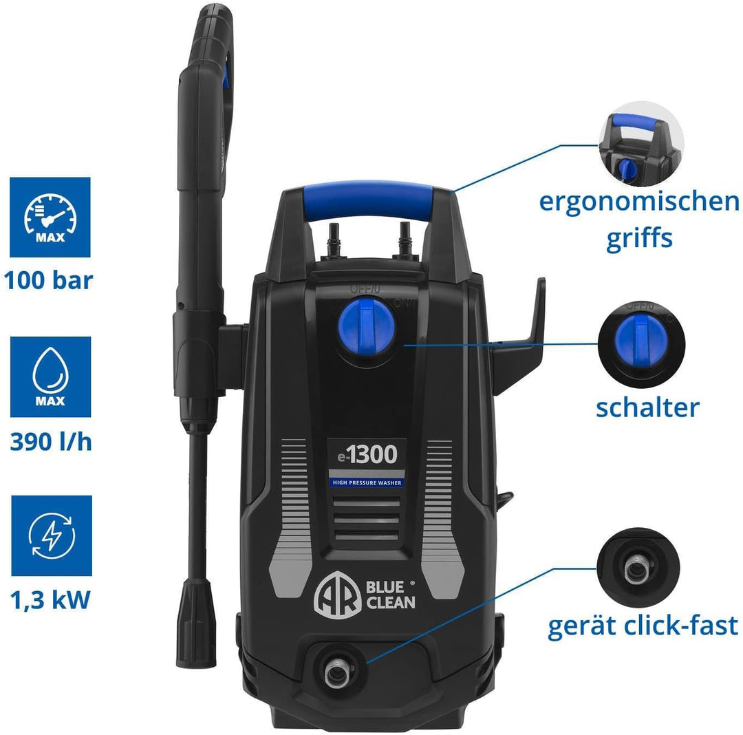 AR Blue Clean Hochdruckreiniger e-1300 (1300 W, 100 bar, 390 l/h) 100 bar - 390 l/h Base, 100 bar -