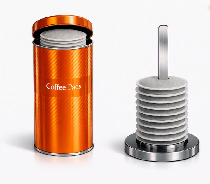 „Kaffeepad-Dose kompatibel mit Senseo – Metallbox mit Padlifter, 4er Set – geeignet für alle Standar