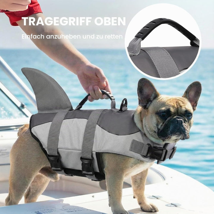ASENKU Schwimmweste Hund, Hunde Rettungsweste zum Schwimmen, Bootfahren, Hunde Hai Schwimmwesten, Hu
