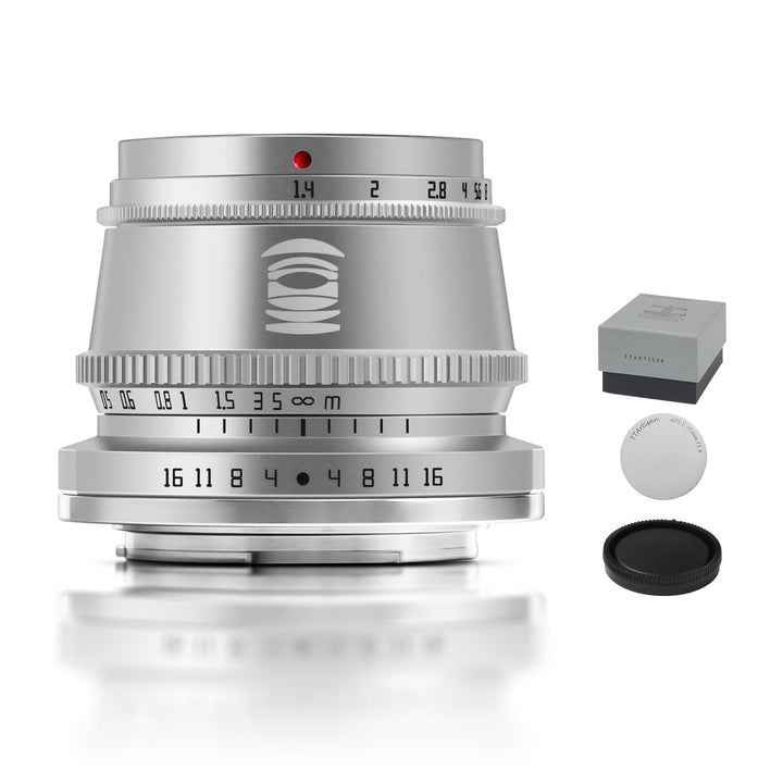 TTARTISAN 35 mm F1.4 Silber APS-C Portrait Objektiv für Sony E Mount (E-Mount, Silber) Sony E Silber