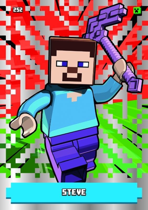 Bundle mit Lego Minecraft Serie 1 Trading Cards - Alle 4 Platin Karten + Exklusive Collect-it Hüllen