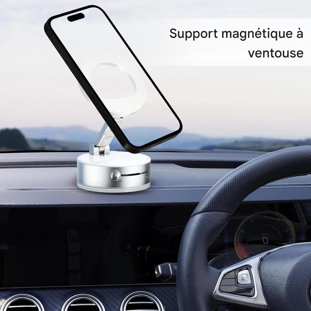 Générique Magnetische Halterung für Telefon im Auto, faltbare Halterung mit Saugnapf für Smartphone