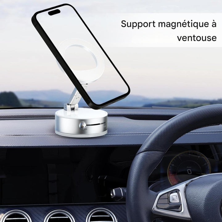 Générique Magnetische Halterung für Telefon im Auto, faltbare Halterung mit Saugnapf für Smartphone
