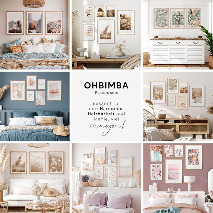 OHBIMBA® Sets Von 3 Poster & Kunstdrucke Zum Einrahmen - Zimmer Deko Und Wanddeko Wohnzimmer - Deko