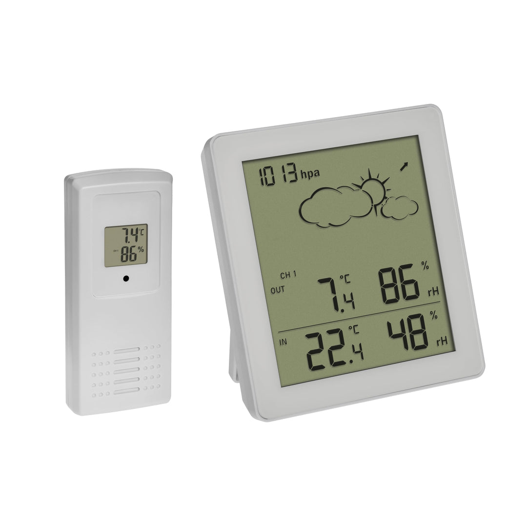 TFA Dostmann Wetterstation Funk Clear, 35.1168.02, mit Aussensensor, Temperatur und Luftfeuchtigkeit