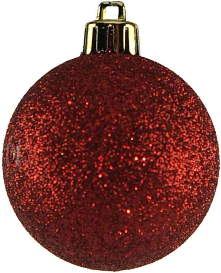 64x Kunststoff Christbaumkugeln 6cm Kugel Box Glanz Glitzer Matt Dekor Inge Glas,Weihnachten, Farbe: