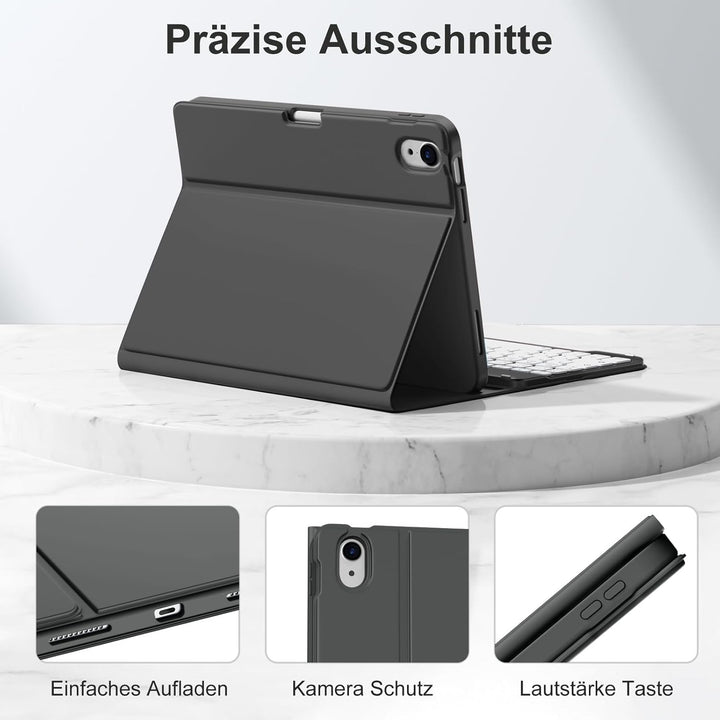 Hülle mit Tastatur für iPad Air 11 Zoll M3 2025 M2 2024/Air 5 Generation 2022 4. 2020 10,9 Zoll, Mag