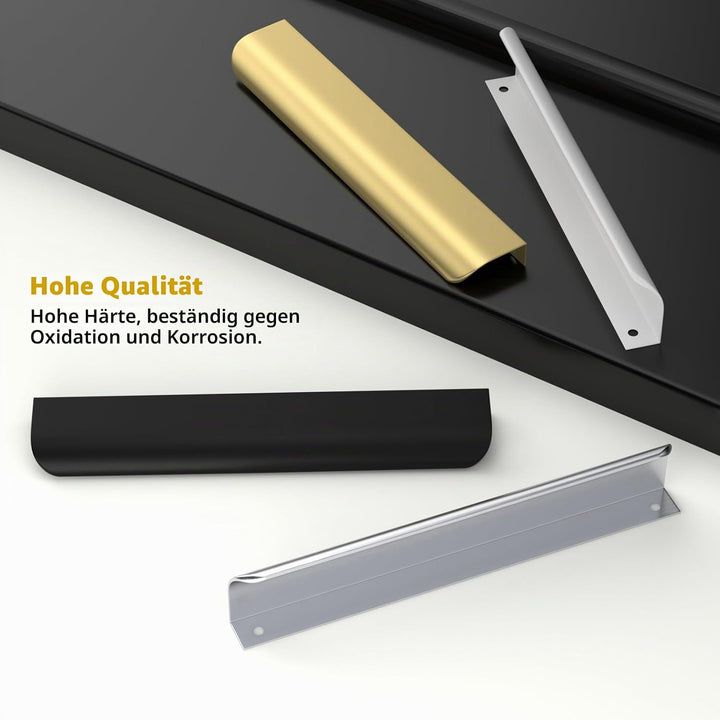 goldenwarm Aluminium 128mm Küchengriffe Profilgriff Gebürstet Schrankgriffe Türgriff Geschwungener S