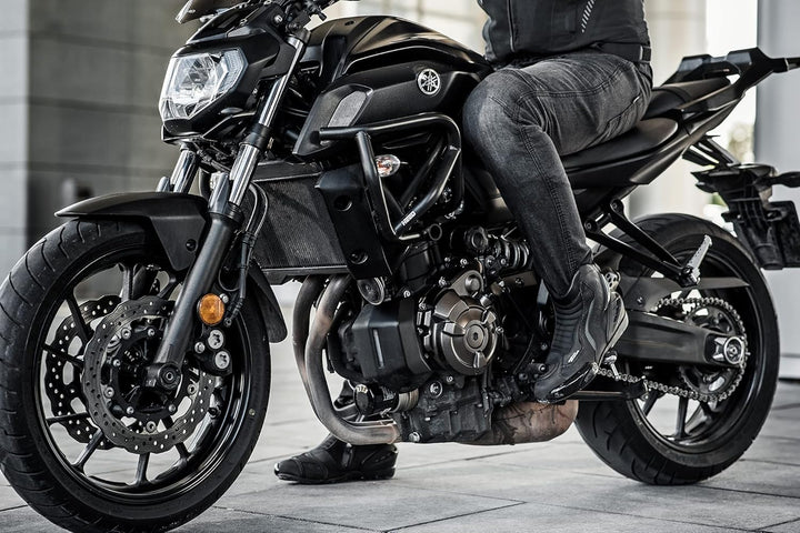 SHIMA SX-6 Men, Motorradsteifel Herren | Verstärkte Leder Motorradschuhe mit Seitlichem Reissverschl
