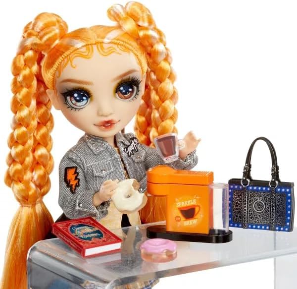 Rainbow High Sparkle and Shine - Clementine (Orange) - 28 cm Modepuppe mit flüssigem Glitter in den