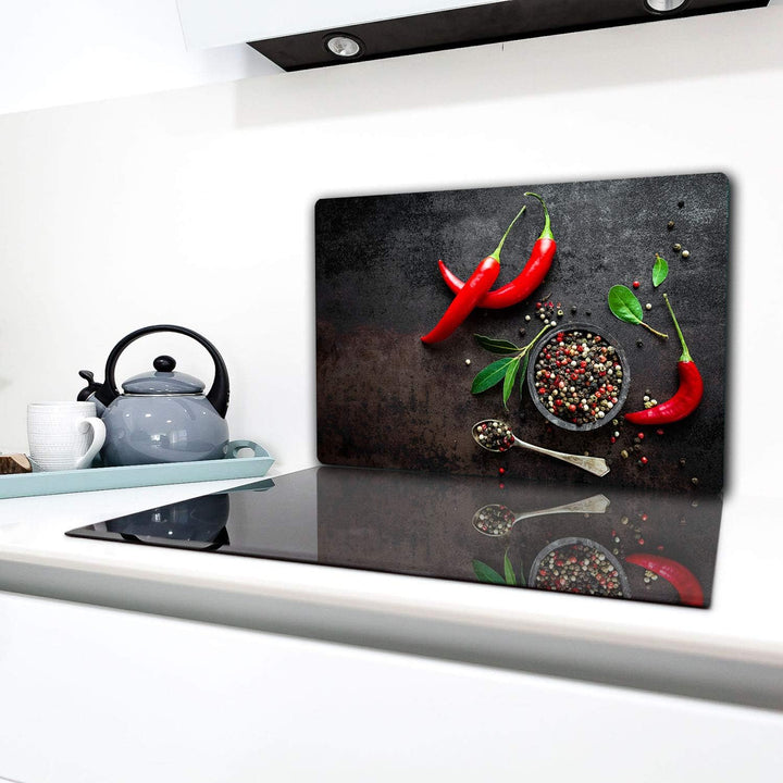 TMK | Herdabdeckplatte 80x52 cm 1-teilig Ceranfeldabdeckung Induktion Herdschutz Spritzschutz Glaspl