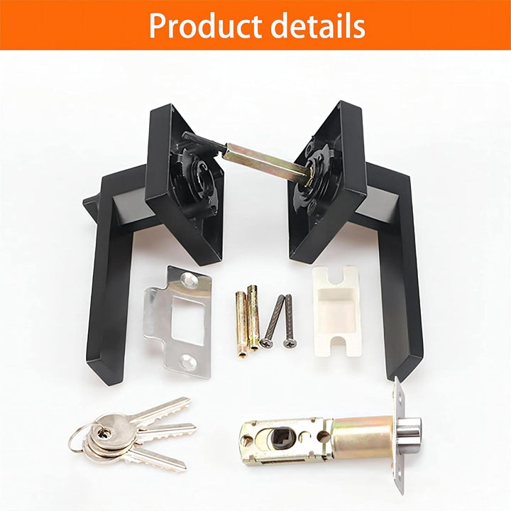 Qrity Türschloss Aluminiumlegierung Drückergarnitur Türdrückerfür für Schlafzimmer, Garderobe, Staur