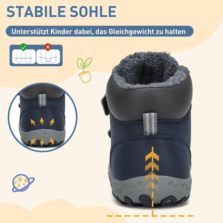 Mishansha Kinder Winterschuhe rutschfest Trekking Wanderschuhe Jungen Mädchen Bequem Baumwollschuhe