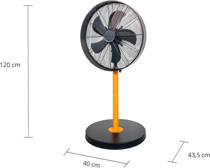 Unold 86725 Standventilator Black Steel Schwarz 50 W 3-stufige Geschwindigkeitsregelung verstellbare