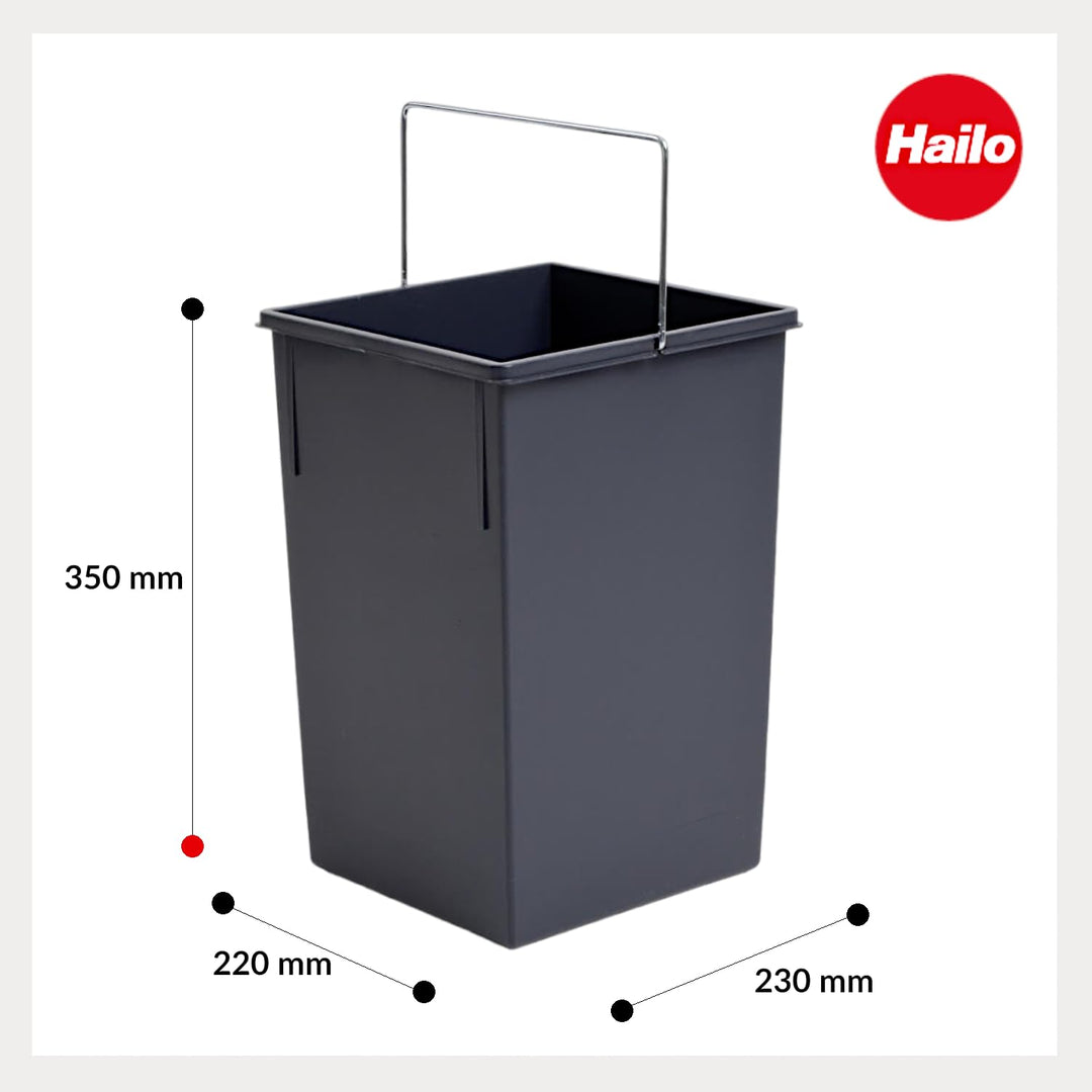 Hailo 15L Inneneimer Ersatzeimer 1008879 - Mülleimer-Einsatz m Henkel f Tandem/Terzett Abfalltrennsy