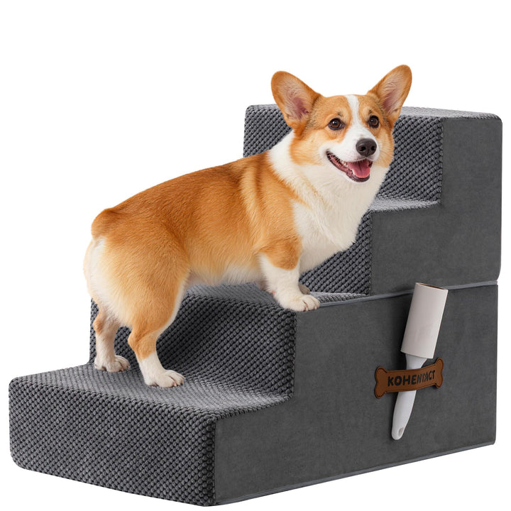 Hundetreppe &amp; Rampe für hohes Bett &amp; Sofa, 33-61 cm abnehmbare Haustiertreppe für kleine &amp; mittlere