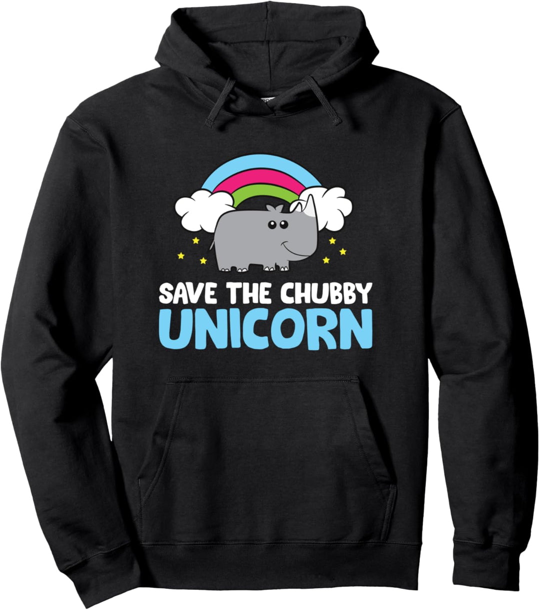 Save The Chubby Unicorn Nashorn, niedliches Nashorn Pullover Hoodie