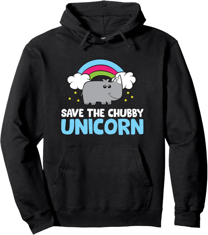 Save The Chubby Unicorn Nashorn, niedliches Nashorn Pullover Hoodie