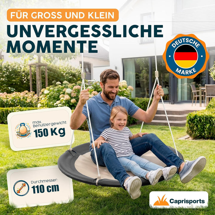 Nestschaukel Outdoor - [inkl. Abdeckhaube] - TÜV/GS geprüft - Höhenverstellbare Schaukel Outdoor und