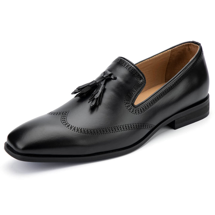 MEIJIANA Herren Mokassins Herren Elegante Schuhe Herren Casual Slip on Anzugschuhe 41 EU Schwarz 03,