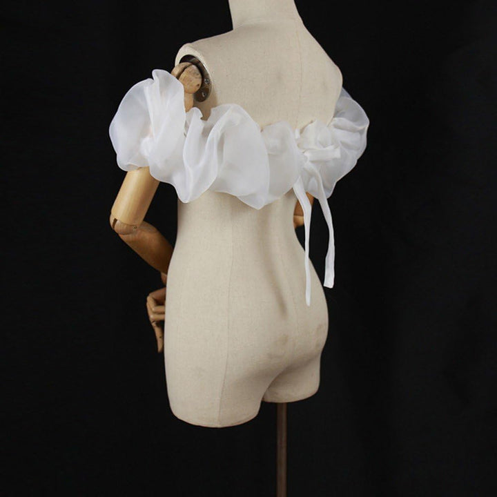 Eleganter Brautschal Für Hochzeitskleider, Schulterfreier Schulterschal Raffungen, Wickelschal Für B