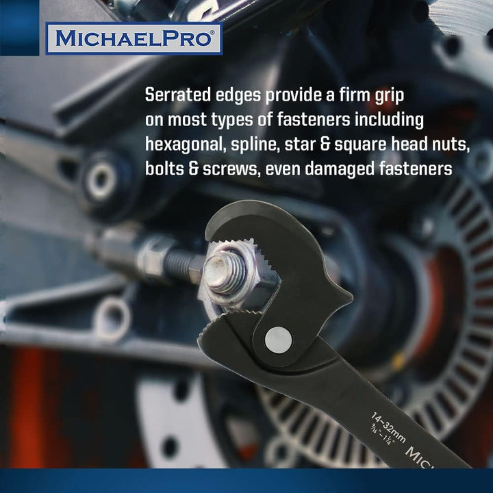 MichaelPro Dual Action Auto Size Adjusting Wrench, Self-Adjusting Quick Wrench, Multi-Size Spring Wr