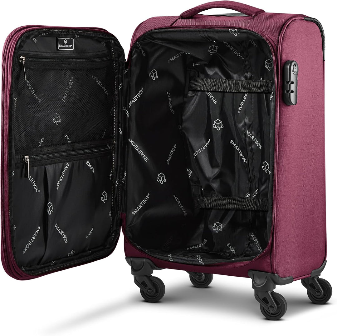 Smartbox Weichgepäck Kabinen-Koffer für Damen &amp; Herren | Kleiner Cabin-Trolley 36 x 23 x 55cm | 4 Ro