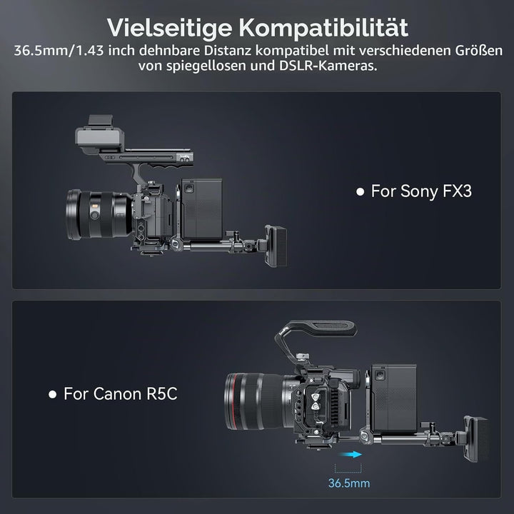 SMALLRIG V-Mount Battery Plate, V-Lock-Akku Mounting Plate mit Schnellwechselplatte für Arca, Brustp