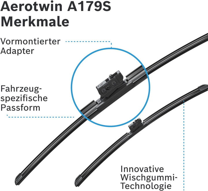 Bosch Scheibenwischer Aerotwin A179S, Länge: 700mm/450mm – Set für