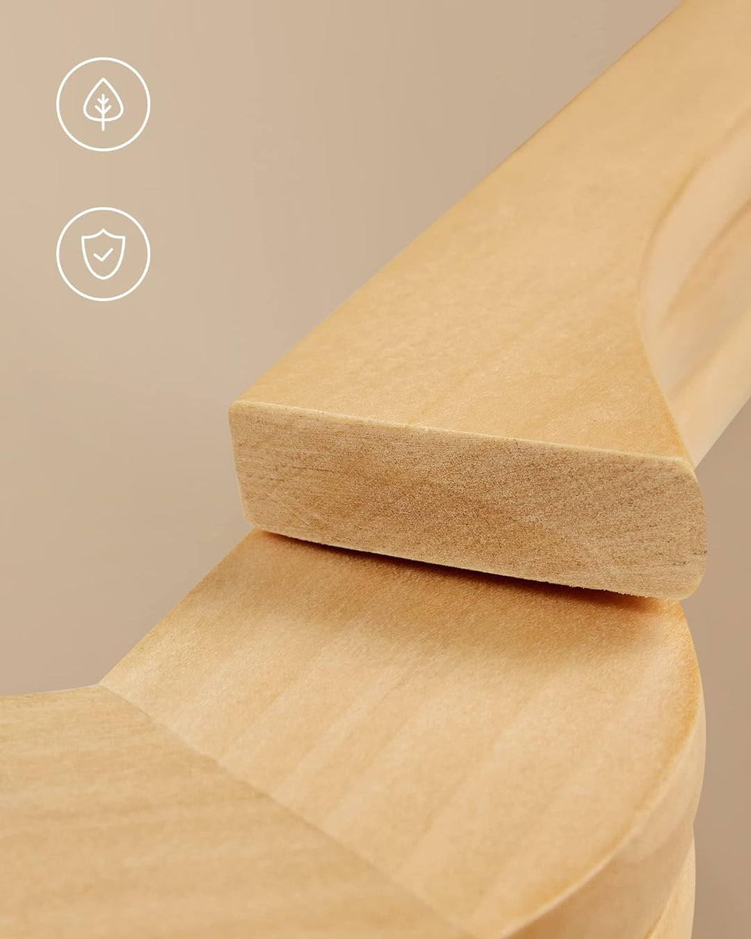 SONGMICS Kleiderbügel Holz, 20er Set, Bügel aus Massivholz, Einkerbungen im Schulterbereich, rutschf