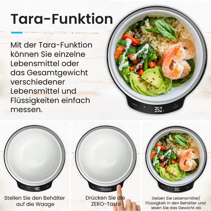 Pro Breeze Küchenwaage digital bis 5 Kg - Professionelle Digitalwaage für präzise Messgenauigkeit bi
