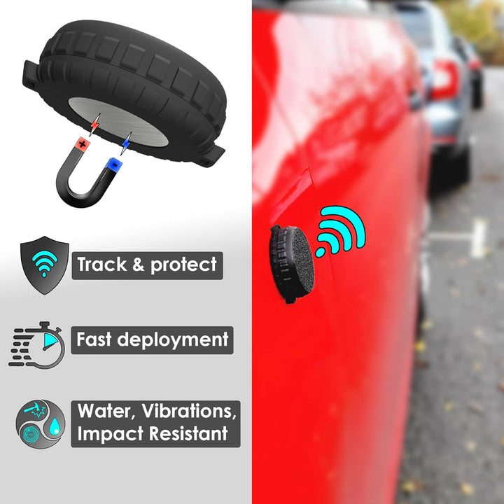 4X PREMIUM magnethalterung, klebende & kabelbinderbare Hülle | Kompatibel mit Apple AirTag | Wasser-