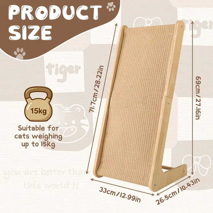 Kratzbrett Katze, 72 cm Hohe L-förmiger Kratzpappe für Katzen, Sisal Kratzbretter Katze, Verschleiss