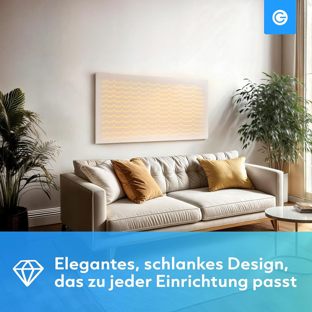 Silvergear® Infrarotheizung Premium | 720W Heizpaneel mit WiFi-Steuerung | Schutz vor Überhitzung |