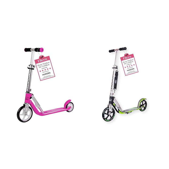 HUDORA Little BigWheel Scooter - Sicherer Aluminium-Roller für Kinder ab 3 Jahren - Höhenverstellbar